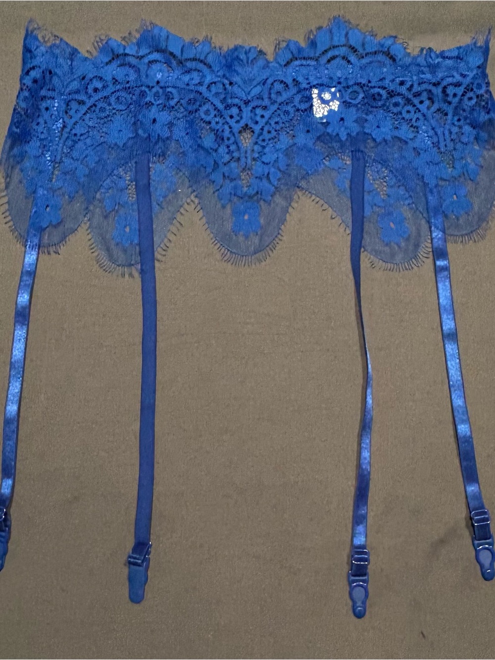 Shein Royal Blue Eyelash Lace Lingerie Garter Belt
